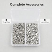 150 Pcs/Box DIY Jewelry Clasps And Connectors Set 50 Alloy Lobster Clasps And 100 Jump Rings, For Beading Craft Interface Making Accessories - DIY - View 5