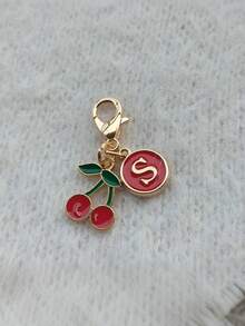 Zinc Alloy Cherry Pendant And Letter Charm Keychain, Bag, Backpack, Wallet, Document Bag, Car Key Accessory Pendant, Holiday Party Gift, Birthday Gift, Back To School Gift, Creative Handmade Keychain - Multicolor - View 25