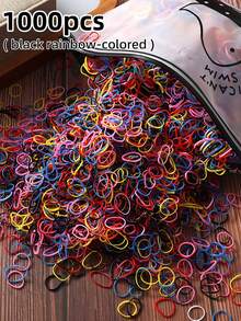 1000pcs Dopamine Colorful Rubber Bands Hair Ties Hair Rings Non-Damaging Hair Ropes Multi-Purpose Hair Accessories Rubber Bands Gift - Multicolor - View 15