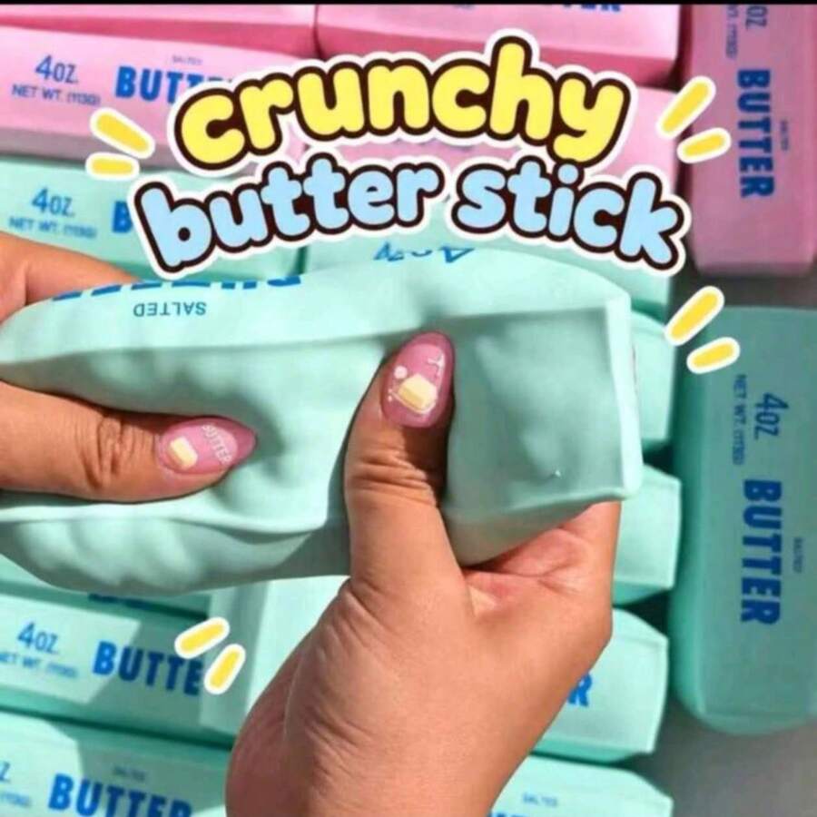 Crispy Butter Stick Squishy Toy - Ultra-Realistic Slow Rebound Silicone Stress Relief Toy, Suitable For Office Desk Pressure Relief And ASMR Sensory Play - Stress Relief Decorative Gift - Multicolor - View 1