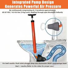Upgraded Toilet Plunger, High Pressure Toilet Plunger, Powerful Drain Unclogger, Toilet Brush And Plunger Set, All Purpose Toilet Unclogging Bathroom(Plunger Upgrade) - Plunger Upgrade - View 3