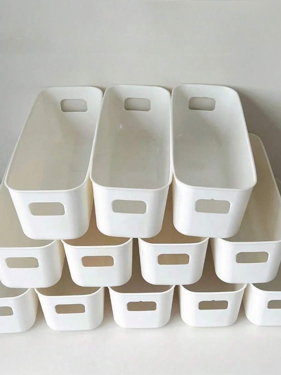 10pcs Stackable Plastic Storage Boxes With Handles, Suitable For Office, Home, Wardrobe, 5pcs/2pcs Multi-Functional Storage Baskets, Durable Containers For Socks, Underwear, Stationery, Cosmetics, Space-Saving Drawer-Style Storage Boxes