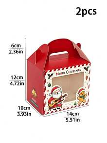 2pcs/5pcs/10pcs/24pcs Christmas Window Handle Pastry Boxes, Visible Cookie Dessert Gift Boxes, Macaron Donut Tart Packaging Boxes, New Year Party Private Baking Takeout Boxes - View 17