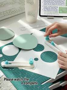 1pc Adjustable 360° Round Cutting Knife DIY Compass Cutter Scrapbook Cutter Round Paper Scrapbook Card Cutter, Back To School, School Supplies - Multiple Styles - View 3