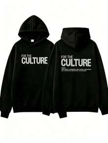 Y2K Retro Hoodie For Men, Brick Letter Pattern Hooded Sweatshirt, American Street Style Streetwear F - Black - View 12