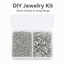 150 Pcs/Box DIY Jewelry Clasps And Connectors Set 50 Alloy Lobster Clasps And 100 Jump Rings, For Beading Craft Interface Making Accessories - DIY - View 2