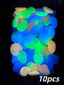 Large Flat Glow-In-The-Dark Colorful Rocks, Suitable For Garden, Path And Yard Outdoor Decoration, Landscape, Christmas Party DIY Decoration, Aquarium, Fish Tank, Outdoor And Indoor Use, Suitable For Garden Lawn, Yard, Home Outdoor Path, Hallway And Aquarium Decoration. Glow-In-The-Dark Stones Are Perfect For Fish Tank, Path, Flower Bed, Potted Plants, Driveway DIY Design, Home Decor And Christmas Decoration (Random Color And Style) - Multicolor - View 10