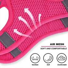Step-In Anti-Collision Floral Adjustable Soft Mesh Reflective Pet Vest Harness & Leash Set, Purple Floral Pattern Dog Harness & Leash Set, Escape-Proof Puppy Harness Training Walking, Breathable Adjustable Puppy Vest, Suitable For Small And Medium Dogs And Cats - Multicolor - View 6