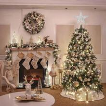 1pc Glitter Golden Star Christmas Tree Topper, Festive Indoor Holiday Decoration With Sparkling Metallic Design For Christmas Trees, Holiday Decor For Home & Xmas Tree - Multicolor - View 3