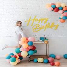 AFYPRTY 1pc Happy Birthday Background Decoration Felt Birthday Sign For Balloon Arches Background Decor Birthday Party Decor Photo Props - View 4