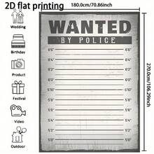 2D Flat Police Lineup Height Chart Suspect Photo Backdrop, Police Theme Suspect Mystery Party Decoration Background, Portrait Photography Background, Vinyl Material - 1 - View 5