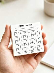 Minimalist 30-Day Challenge Habit Tracker Notebook, Undated Grid Goal Tracking Journal, Daily Task List Notepad, Self-Discipline Check-In Sticky Note,Journal Scrapbook Insert Tool, Office Goal Planning Stationery Supplies - A - View 9