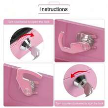 Caja de dinero rosa con bandeja insertable para caja registradora, cajón de cajero, almacenamiento, mini portátil, de acero, con cerradura, caja de seguridad para efectivo - Rosa - Ver 5
