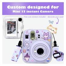 Transparent Protective Case Set For Instax Mini 13, Clear Protective Cover With Back Pocket + Colorful Shoulder Strap, Crystal Clear Protective Shell For Instant Camera, Easy Installation PV Case, Anti-Yellowing, Anti-Drop, Anti-Scratch Photography Camera Protection Accessory - View 3