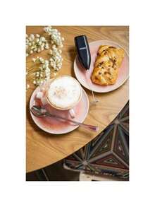 Mesko Milk Frother, Electric Milk Frother, Handheld Milk Foamer - Battery Operated, Stainless Steel Whisk, Black - Black - View 2