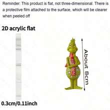 Panini 4-19pcs Creative Green Elf Christmas Hanging Ornaments, 2D Acrylic Flat Hanging Decorations, Classic Christmas Holiday Image, Suitable For Christmas Tree, Car Rearview Mirror, Window Display, Party Scene Decoration, Strong Holiday Atmosphere - View 11
