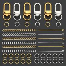 160pcs DIY Beaded Keychain Set, Includes 10 Keychains + 100 Open Jump Rings + 40 Lobster Clasps + 10 Chains, Beaded Keychains, Phone Charms, Bag Chains, Clothing Accessories, Party Gift Set, Jewelry Making Keychains - Keychain & Extension Chain & 9-pin & Jump Ring - View 9