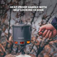 750ml G2 Integrated Camping Stove System With Heat Exchanger, Folding Handle, Lid And Drip Spout, Compact Backpacking Cooking Pot Set For Hiking, Trekking, Camp Meals And Outdoor Adventures, Fuel Canister Not Included - Pot - View 3