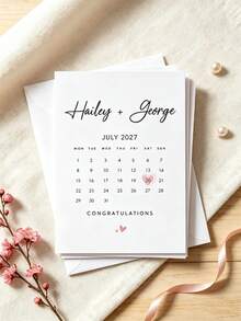 客製化祝福卡片（含信封），個性化情侶卡，聖誕節、情人節、個性化婚禮卡、生日卡、禮物，適合男女的個性化禮物，可折疊內頁空白，適用於男友/女友、家人、辦公室裝飾，客製化個性化紀念品，週年紀念，手工文具，邀請函 - 彩色 - 查看 5
