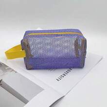 1pc New Dopamine Octagonal Mesh Waterproof Toiletry Bag, Small Travel Makeup Organizer, Portable Large Capacity Storage Bag - Multicolor - View 10