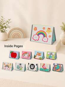 Newborn Visual Stimulation Cloth Book Calendar, Stand-Up Design, High Contrast Black White Red Patterns, Interactive Flip Pages With Crinkle Paper, Washable Fabric For Repeated Use, Lightweight And Easy To Store, Car Travel Baby Soothing Educational Toy, Halloween Newborn Gift - Multicolor - View 13