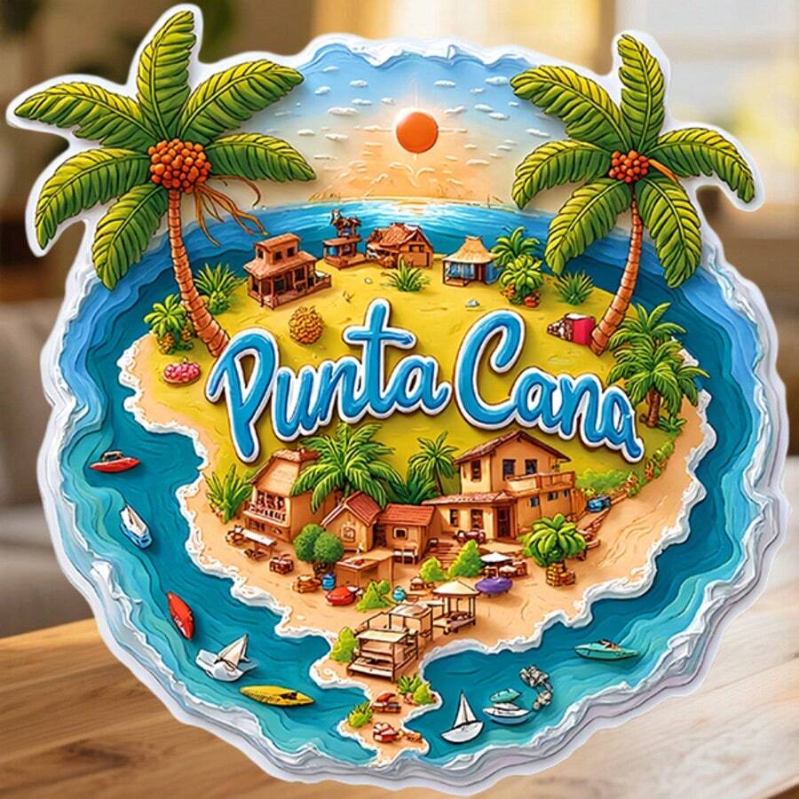Punta Cana Island Escape Where The Palm Breeze And Gentle Waves Sing A Caribbean Lullaby Keepsake For All Metal Surfaces Throughout The Home - A - View 1
