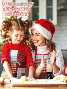 1/2/4pcs Christmas Apron, With A Highly Stylish Design, Suitable For Cooking In The Kitchen, For Festivals And Parties. It's Also A Great Gift To Give To Friends. - Multicolor - View 4