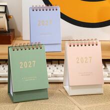 1pc 2027 Desktop Calendar, Monthly Mini Desktop Calendar, Morandi Style Calendar Desktop Memo Notepad Ornament, Suitable For Home Office, Schedule Tracking, Work Planning - Multiple Styles - View 4