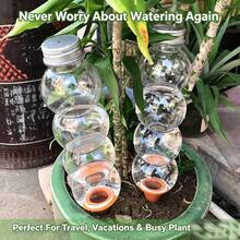 1pc Automatic Plant Watering Ball, Top-Fill Terracotta Watering Stake, Large Capacity Clay Slow-Release Watering System, Indoor/Outdoor Potted Plant Automatic Vacation Watering Device - A - View 4