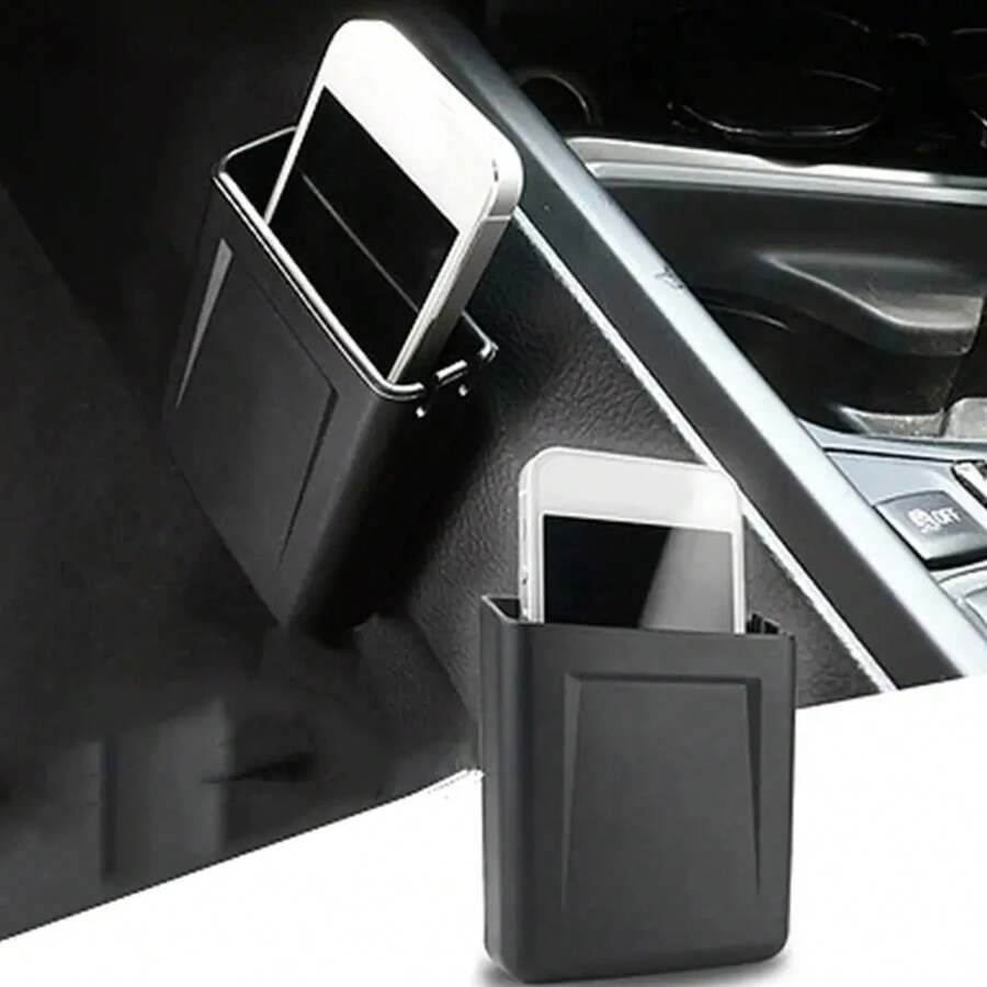 Car Dash Organizer Sticky Car Storage Pocket Adhesive Storage Box Car Console Organizer Car Storage Box For Keys Phones Cards - Black - View 1