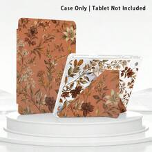Floral And Leaf Pattern Painted Effect Protective Case For Honor Tablet, Compatible With Honor 8/9/10/X8/X8A/X9/X8Pro/X9A/ MatePad Se 11 Inch/MatePad 11 Inch/11.5 Inch/MatePad Pro/Matepad 11.5 2025/Apple 8/9/10th Gen/11th Gen 2025 (A16)/ Galaxy Tab A7/A9 - Multicolor - View 5