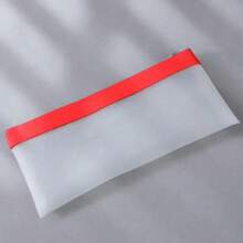 10pcs PVC Frosted Large Capacity Pencil Case Stationery Storage Bag Student Exam Pencil Pouch Minimalist Transparent Pencil Bag - A - View 8
