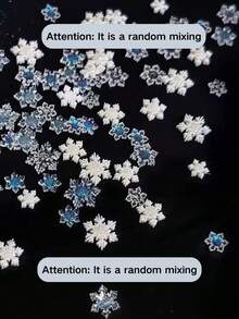 30pcs Autumn/Winter Snowflake Mixed Assortment New Winter Translucent White Snowflake Nail Art Charms, Icy Transparent Y2K Manicure Decorations, White Snowflake Shaped Nail Art Components - Multicolor - View 2