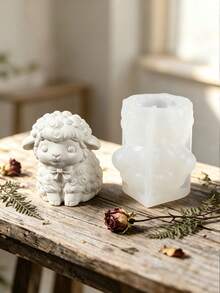 1pc Cute Sheep-Shaped Silicone Mold, Suitable For Making Candles, Soap, Scented Balms, Clay, Plaster, Resin, And Other DIY Crafts And Home Decor; Perfect As A Christmas Gift - Cute Sheep Mold - View 4