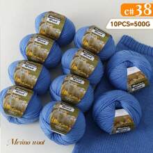 10-Pack, 500g, Premium Imitation Knitted Yarn, Soft, Breathable, Non-Fading, Vibrant Hand-Knitting Yarn For Sweaters, Vests, Coats, Scarves, Hats, Shawls And More - Wool 10 Balls [500g] - View 40