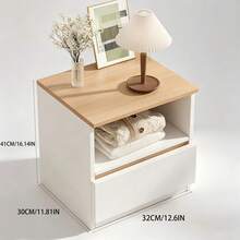 1pcs Modern Minimalist Nightstand, Multi‑Layer Storage Cabinet, Large Capacity, Sturdy Construction, For Storing Personal Items, Suitable For Bedroom, Office, Guest Room And More - White - View 7