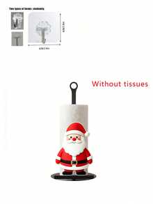 Christmas Theme Vertical Kitchen Paper Towel Holder, Santa Claus/Christmas Tree Design Holiday Home Decor Countertop Paper Towel Storage Rack - Multicolor - View 12
