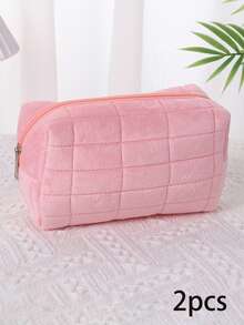 1/2/4pcs Makeup Bag, Portable Zipper Storage Bag, Makeup Brush Holder, Travel Toiletry Bag; Multi-Color And Multi-Style Options, Multi-Functional Large Capacity Makeup Bag. Simple And Cute, Suitable For Campus And Office Scenarios; A Quality Gift For Back To School, Valentine's Day, Birthday, Spring Festival And Other Holidays, Also Suitable As A Study Gift For Friends. - Multicolor - View 15