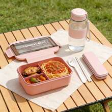 SEAL LOCK 1pc Adult Lunch Box With 3 Compartments, Bento Box With Utensil Storage, Japanese Style, Leak-Proof, Microwave And Dishwasher , Suitable For Work, Outings And Picnics - Multicolor - View 6