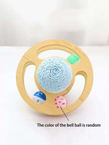 1pc Western Sahara Ball Rotating Cat Scratch Board Toy, Double-Sided Spherical Rolling Planet Interactive Cat Toy With Bell, Attracts Cats, Durable Cat Supplies, Battery-Free - Multicolor - View 11
