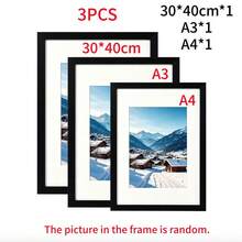 1/2/3pcs Black Wooden Photo Frames, Commemorative Photo Frames, Suitable For Any Decor Style And Photo Theme, Gift And Holiday Decoration 30x40cm Picture Frame, A4 (With Stand) Certificate Frame, A3 Poster Picture Frame, Home Decor Accessories - Black - View 26