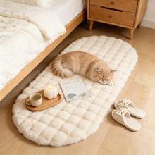 1pc French Luxury Cream White 3D Bubble Plush Floor Mat, Square Fluffy Soft Bedside Rug, Bathroom Decor Carpet, Bathroom Mat, Bathroom Rug, Door Mat, Small Rug, Carpet, Floor Mat, Home Decor, Area Rug, Home Decor, Area Carpet, Bedroom Rug, Washable Carpet - Multicolor - View 4