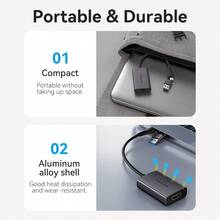 VENTION 2-in-1 USB-A & Type-C ke Adaptor Konverter Video HDMI, Output Full HD 1080P@60Hz, Adaptor Plug-and-Play Portabel untuk Desktop, Laptop, Monitor, TV, Proyektor - View 6