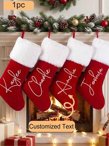 1 Meia de Natal Personalizada, Meia de Natal Familiar, Embalagem de Presente para Crianças, Meias de Natal Tricotadas 2026, Decorações de Natal, Presentes de Natal Familiares, Enfeites de Feriado, Calendários de Feriado, Natal, Meias de Natal. - Multicolorido 3 - Visão 3
