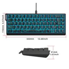 HXSJ A New V68 68 Key Wired Membrane Keyboard, RGB Lighting, USB-C Detachable Cable, Contoured Keycaps, Portable, Plug And Play, For Gaming, Home Office Use - View 3