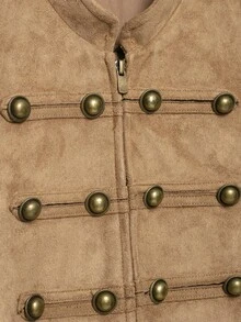 THREADLY Autumn New Women's European And American Style Fashion Minimalist Versatile Long Sleeve Knot Button Suede Texture Jacket - Brown - View 8
