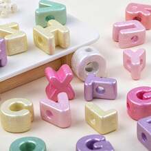 18/38/58 Pearl-Colored Random Large Letter Beads (A-Z), Acrylic Bubble Beads, Suitable For Paracord Beaded Bags, Pendants, Keychains And Handicrafts - Assorted Colors - View 6
