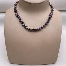 6-7mm Black-Brown Potato-Shaped Small Baroque Freshwater Pearl DIY Accessory 1 Strand Length 35cm/13.78inch, Hole Diameter 0.8mm - Black-brown - View 3