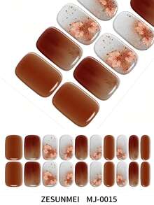 Adesivos de Unhas com Degradê de Cores, Tiras Autoadesivas DIY para Decoração de Manicure, Adequados para Casa, Trabalho, Viagens ao Ar Livre, Presentes e Salão - Marsala - Visão 8