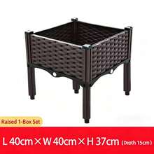 Elevated Garden Planter Box With Legs, Traditional Black Woven Plastic Container, Suitable For Outdoor Gardening, Can Grow Flowers, Vegetables And Herbs, Sturdy And Lightweight Elevated Garden Planting Tray, Multi-Functional Design - Multicolor - View 15